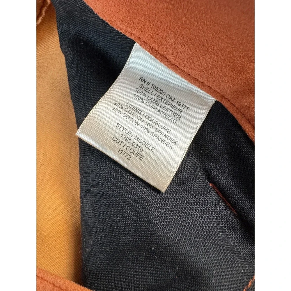 Current/Elliott Leather Pants Womens 2 Rust Skinny‎ 5-Pocket Lined 1354-0010
